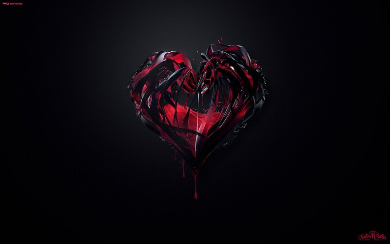 Red Heart Sculpture — Black