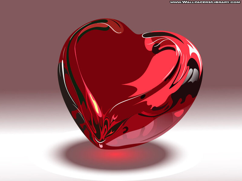 Red Heart Sculpture — Calm, Digital Art