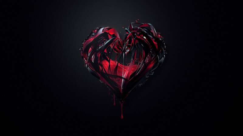 Red Heart Sculpture — Dark