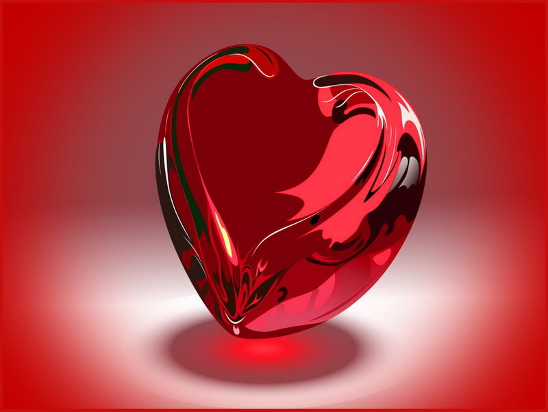 Red Heart Shape — Abstract, 3d Render