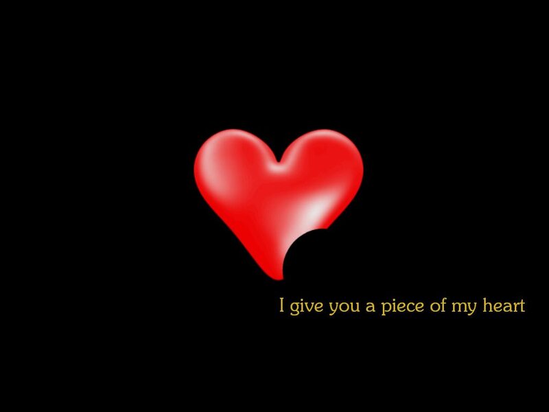 Red Heart Shape — Black, Romantic