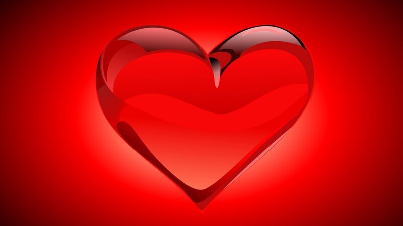 Red Heart Shape — Calm, 3d Render