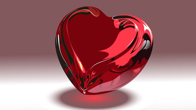 Red Heart Shape — Calm, Digital Art