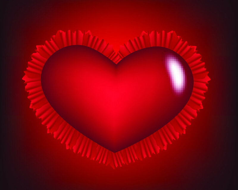 Red Heart Shape — Dramatic, Digital Art, Glow