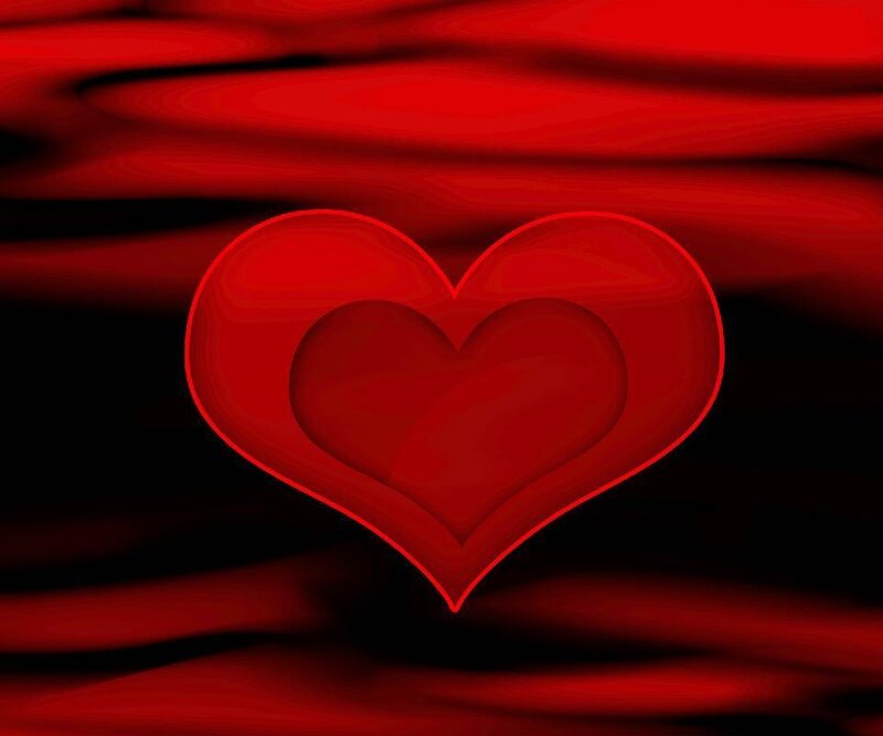 Red Heart Shape — Dramatic, Digital Art