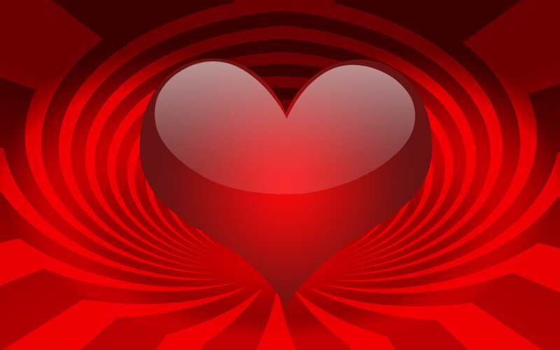 Red Heart Shape — Dramatic, Vector Art