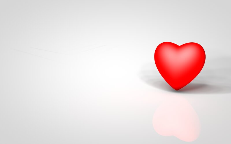 Red Heart Shape — Minimalist, 3d Render