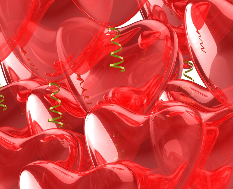 Red Heart-shaped Balloons — Festive