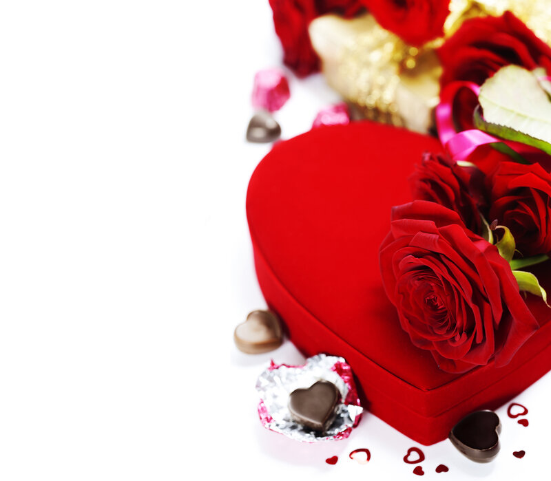 Red Heart-shaped Box — Romantic, Photograph, Roses
