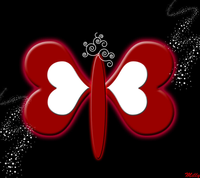 Red Heart-shaped Butterfly