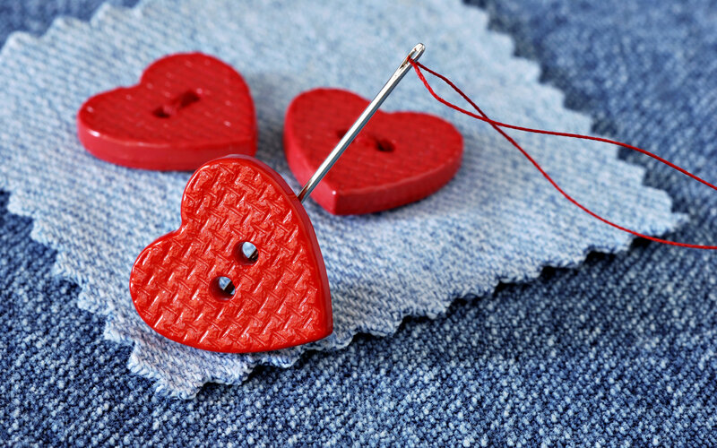 Red Heart-shaped Buttons
