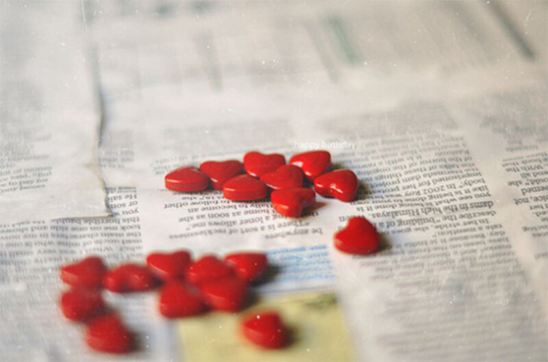Red Heart-shaped Candies — Calm, Photograph