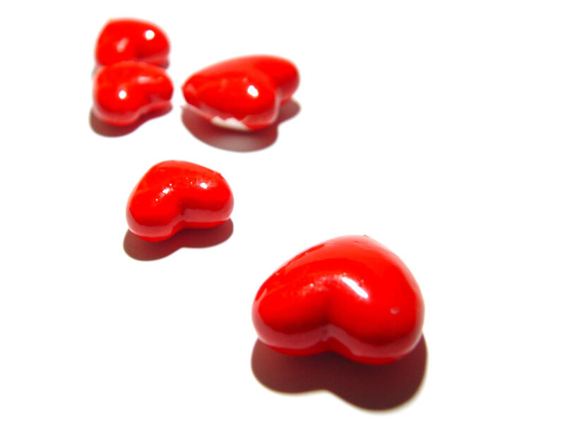 Red Heart-shaped Candies — Clean, Photograph