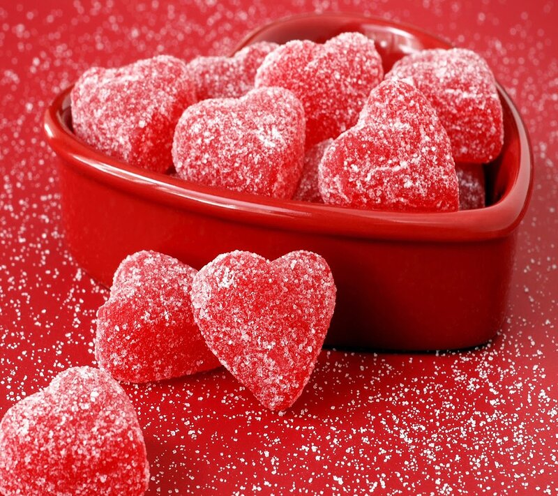 Red Heart-shaped Candies — Festive, Photograph