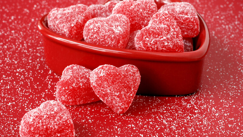 Red Heart-shaped Candies — Festive