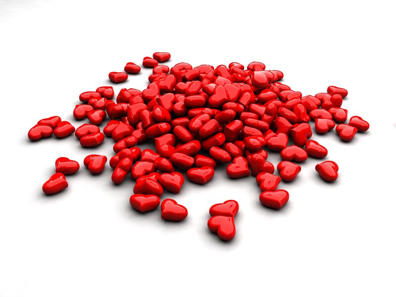 Red Heart-shaped Candies — Neutral