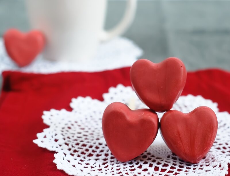 Red Heart-shaped Candies — Romantic