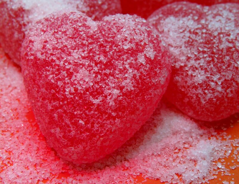 Red Heart-shaped Candies — Sweet, Photograph, Sugar Crystals