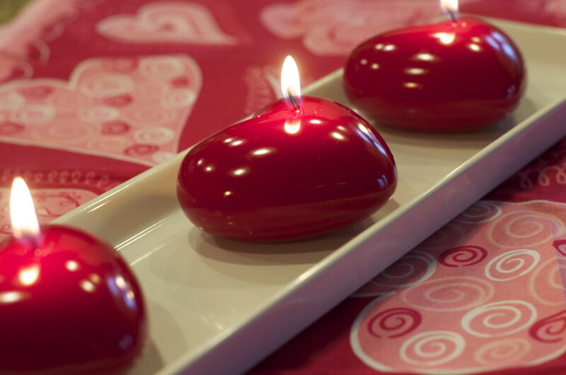 Red Heart-shaped Candles