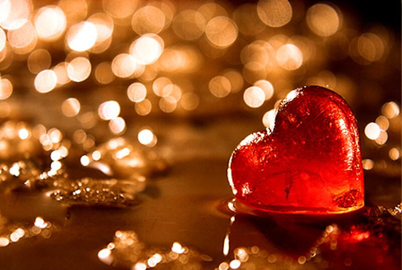 Red Heart-shaped Candy — Warm