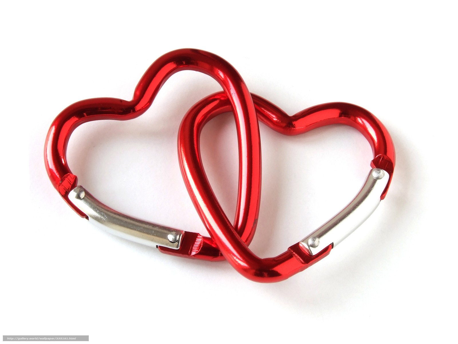 Red heart-shaped carabiners