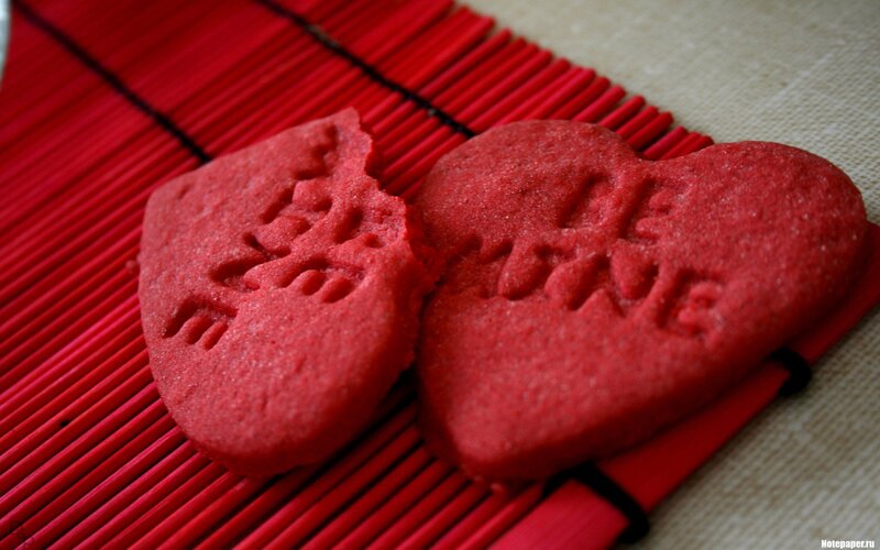 Red Heart-shaped Cookies — Romantic, Photograph