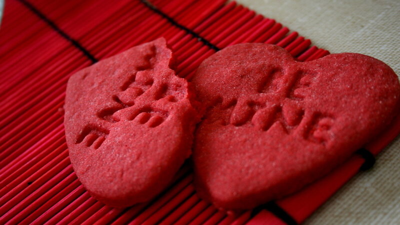 Red Heart-shaped Cookies — Romantic