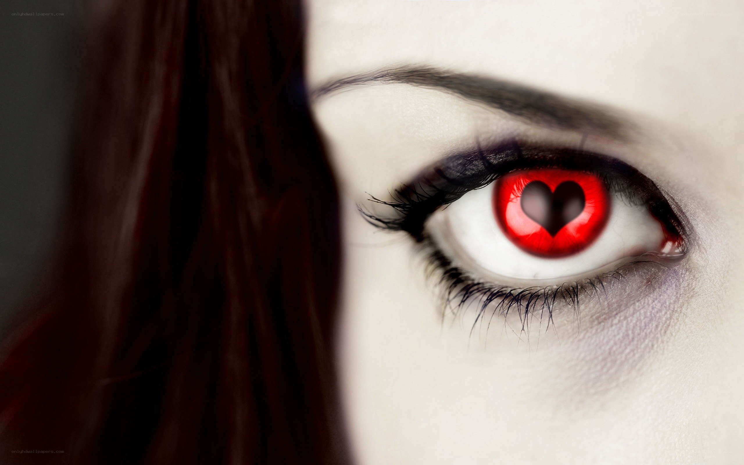 red heart-shaped eye