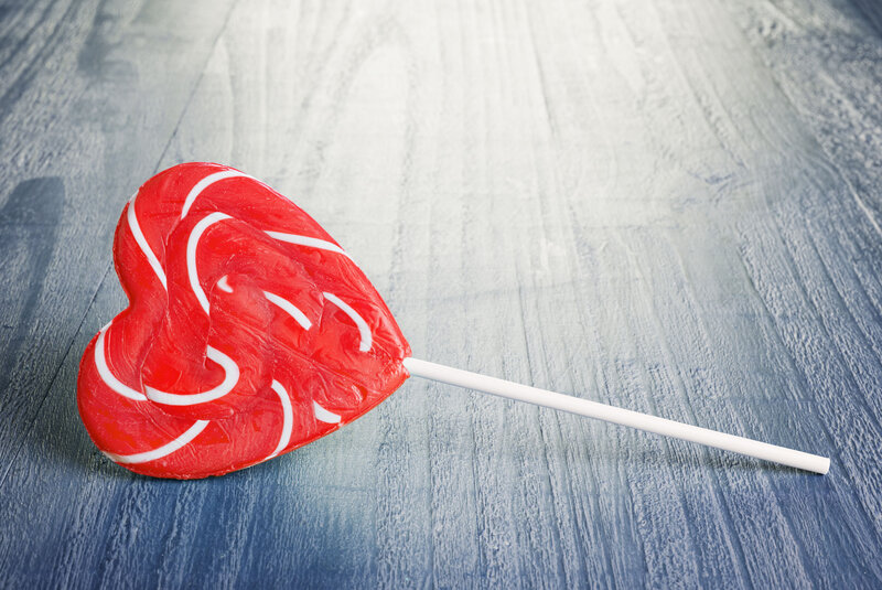 Red Heart-shaped Lollipop