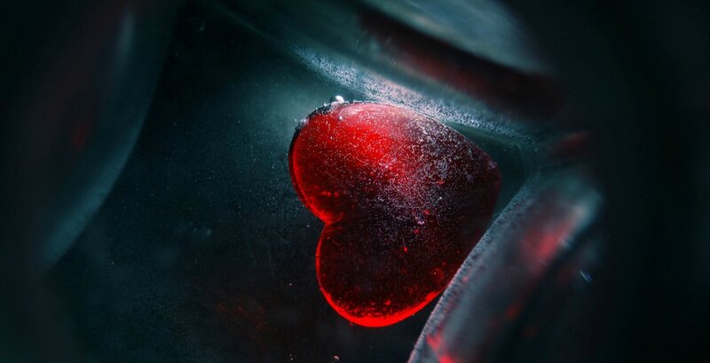 Red Heart-shaped Object — Dramatic