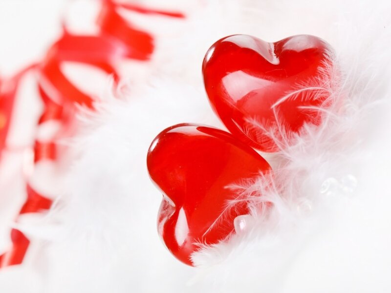 Red Heart-shaped Objects — Romantic