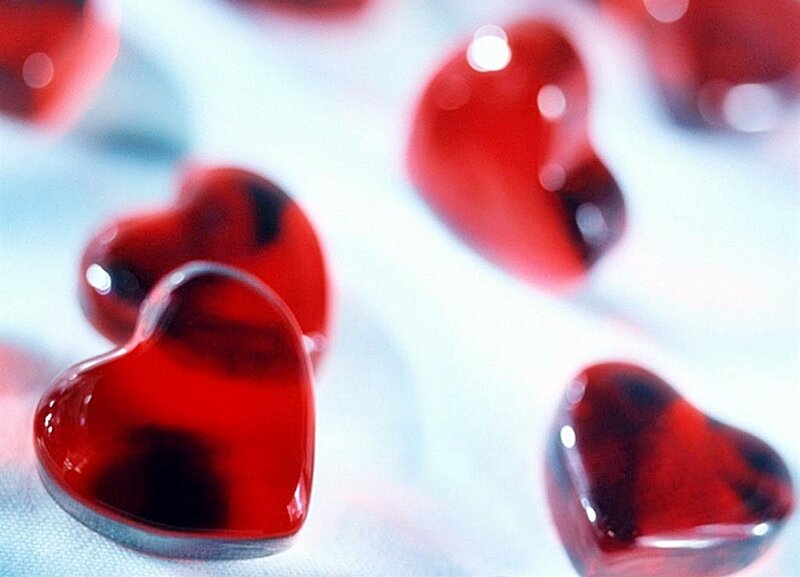 Red heart-shaped objects