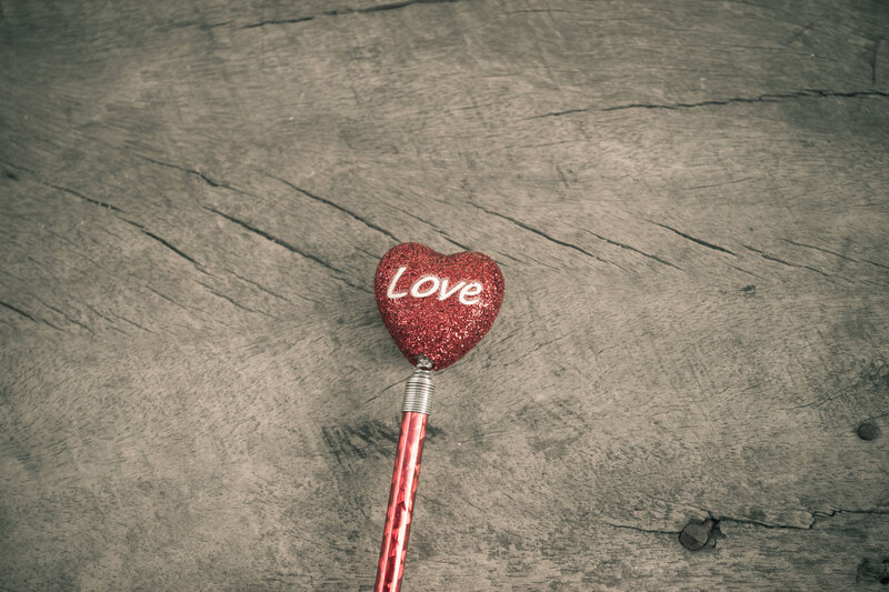 Red Heart-shaped Pencil