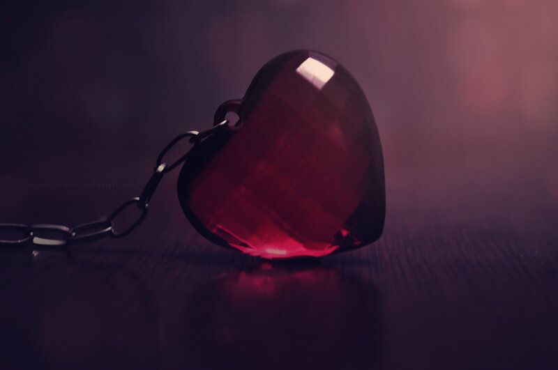 Red Heart-shaped Pendant — Dramatic