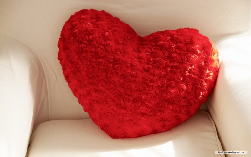Red Heart-shaped Pillow — Calm