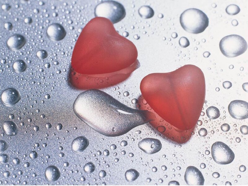 Red Heart-shaped Stones