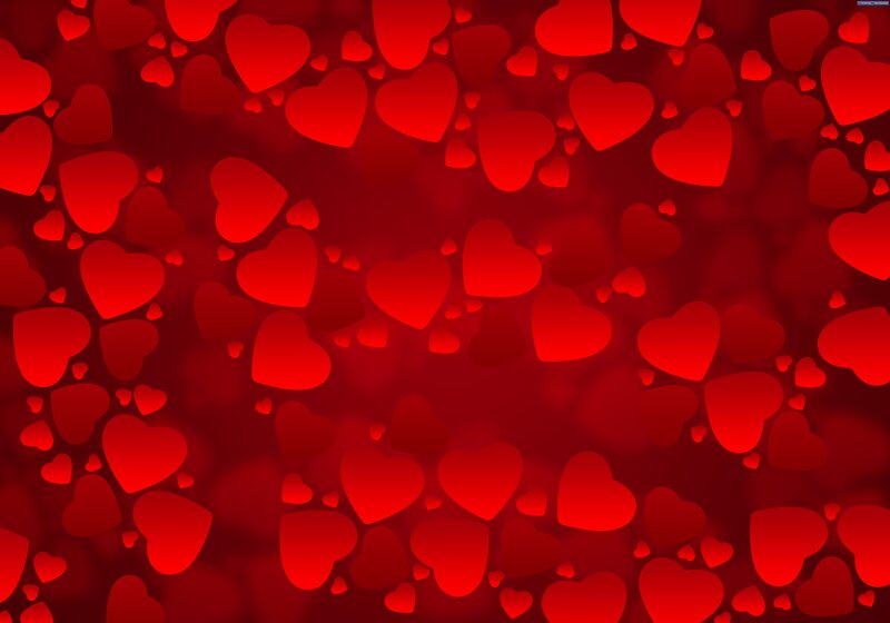 Red Heart Shapes — Abstract