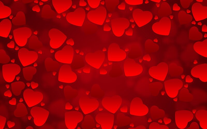 Red Heart Shapes — Romantic, Vector Art