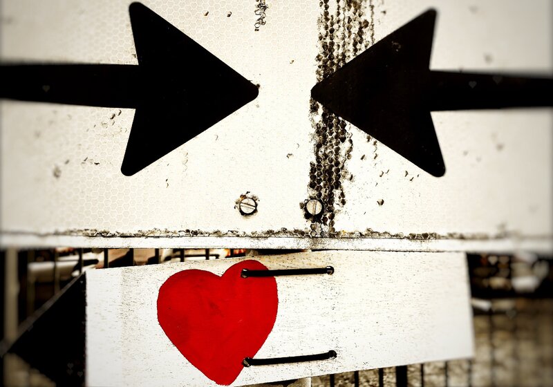Red Heart Sign — White