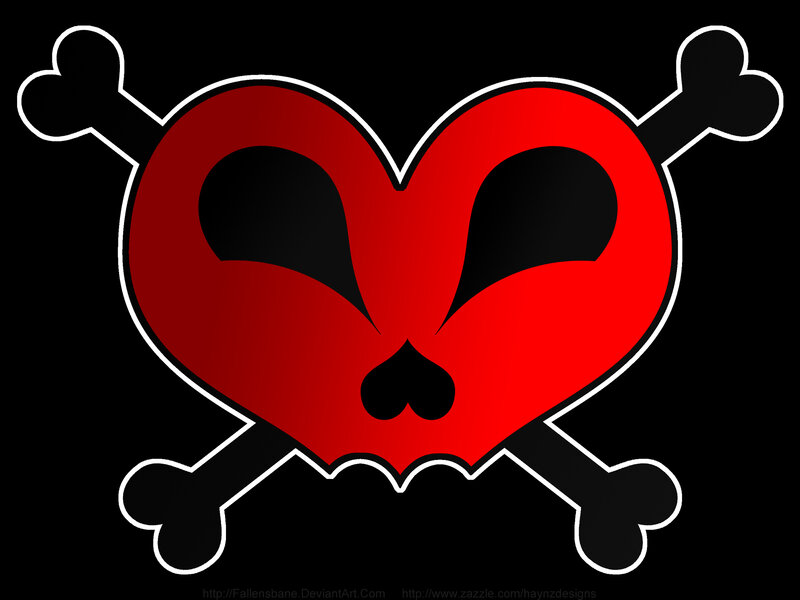 Red Heart Skull