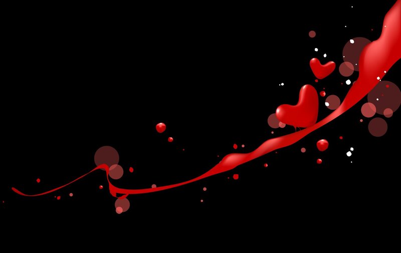 red heart splash design