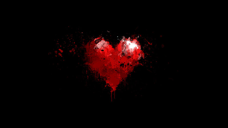 Red Heart Splatter — Dark