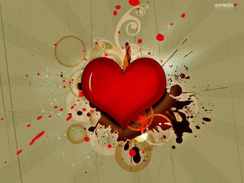 Red Heart Splatter — Dynamic, Digital Art