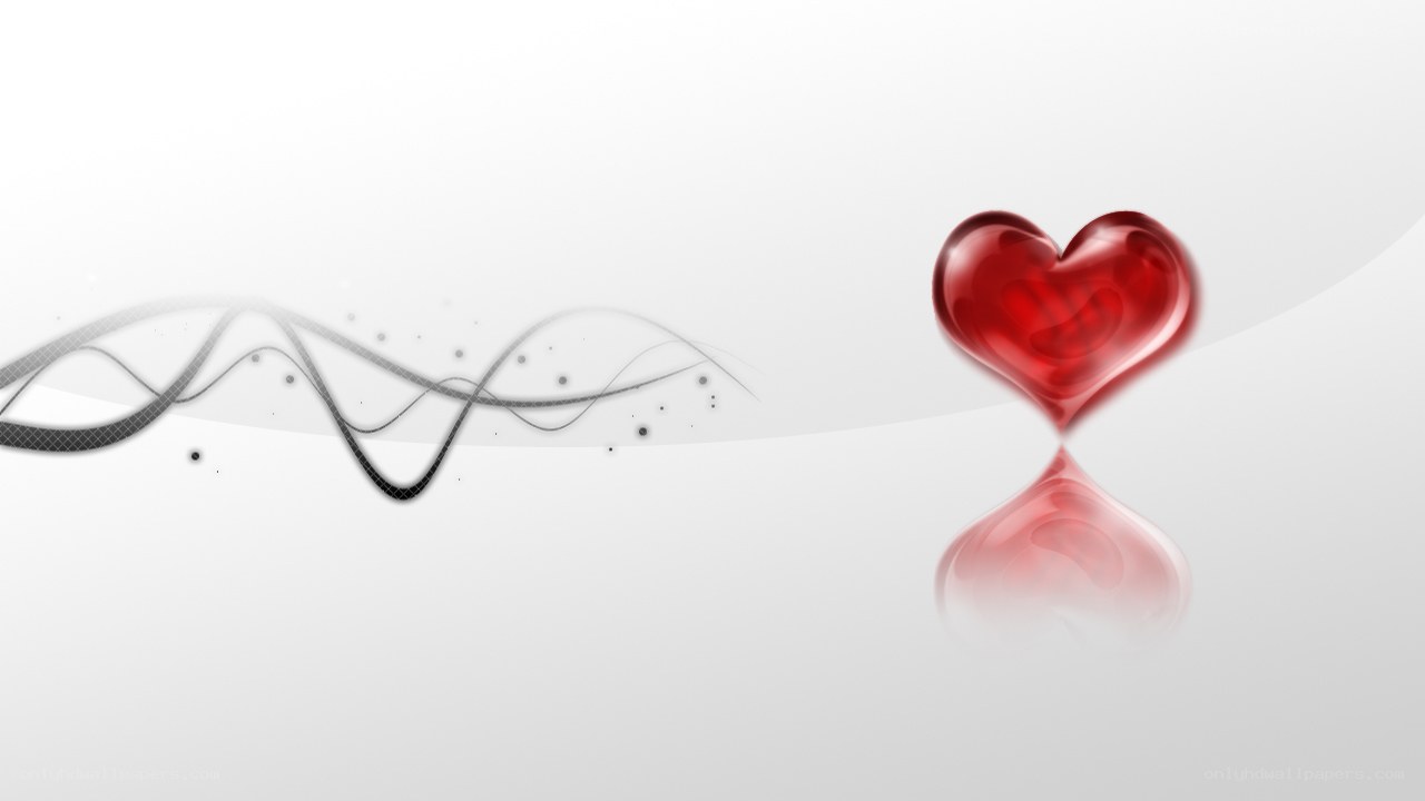 Red heart with abstract waves