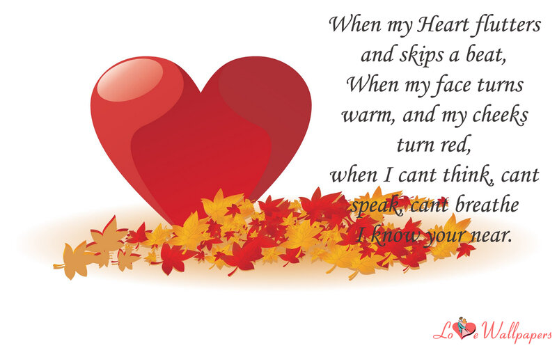 Red Heart with Autumn Leaves