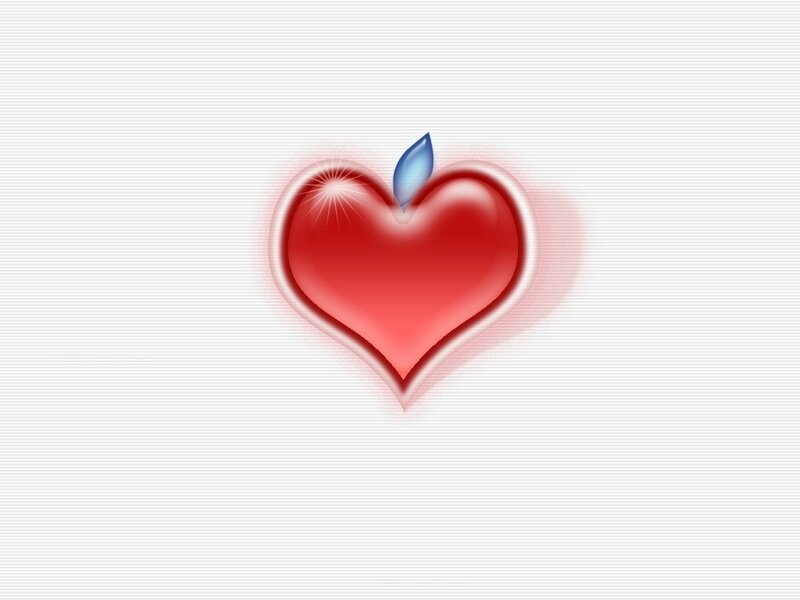 red heart with blue leaf