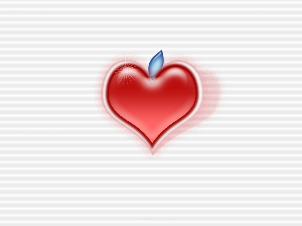 red heart with blue leaf