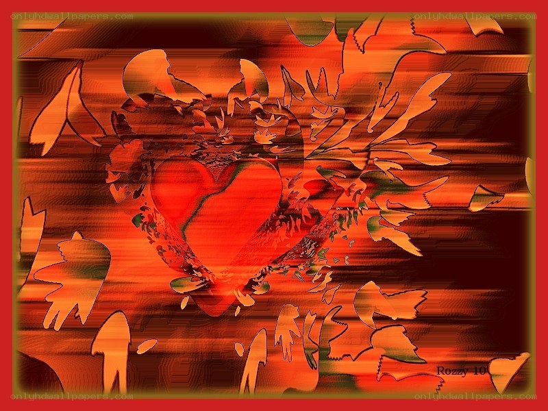 Red heart with broken pieces
