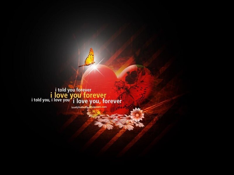 Red Heart with Butterfly — Black