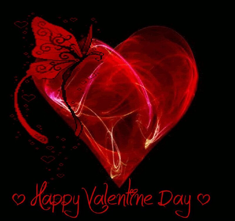 Red Heart with Butterfly — Romantic, Digital Art, Hearts